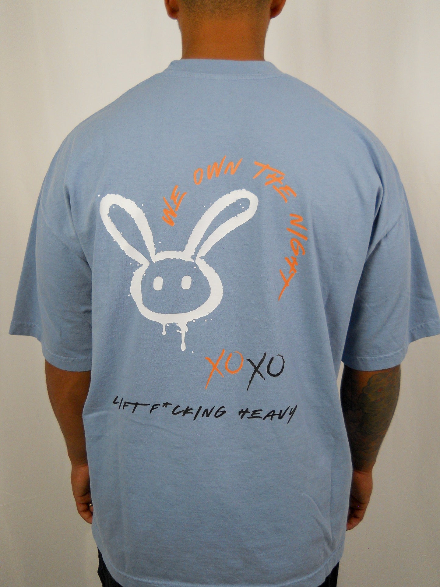 'WOTN' Oversized Tee // Clear Blue