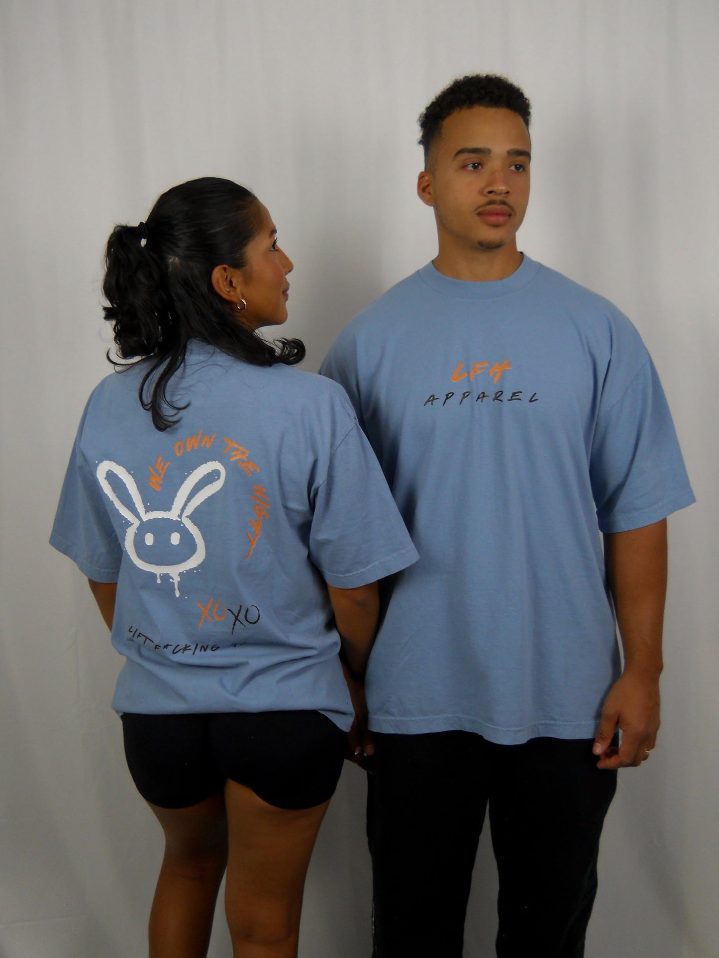 'WOTN' Oversized Tee // Clear Blue