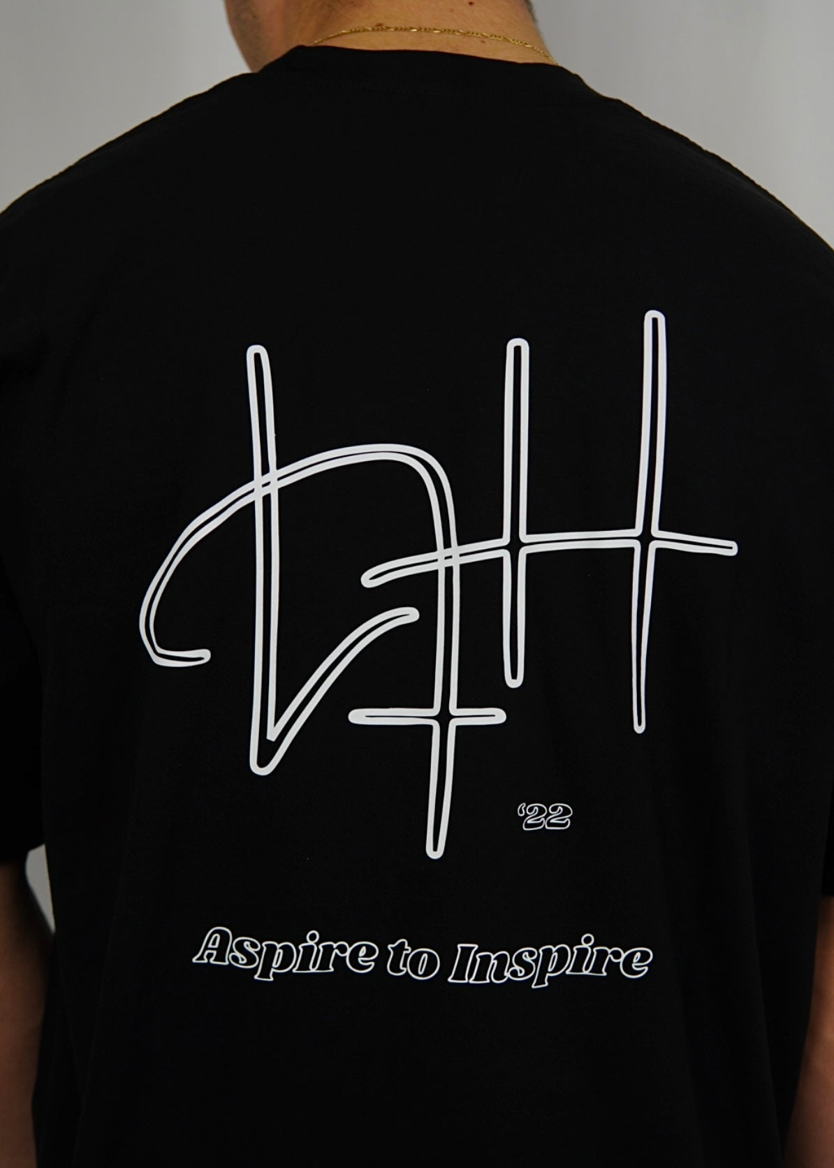 ‘Aspire to Inspire’ Oversized Tee // Black