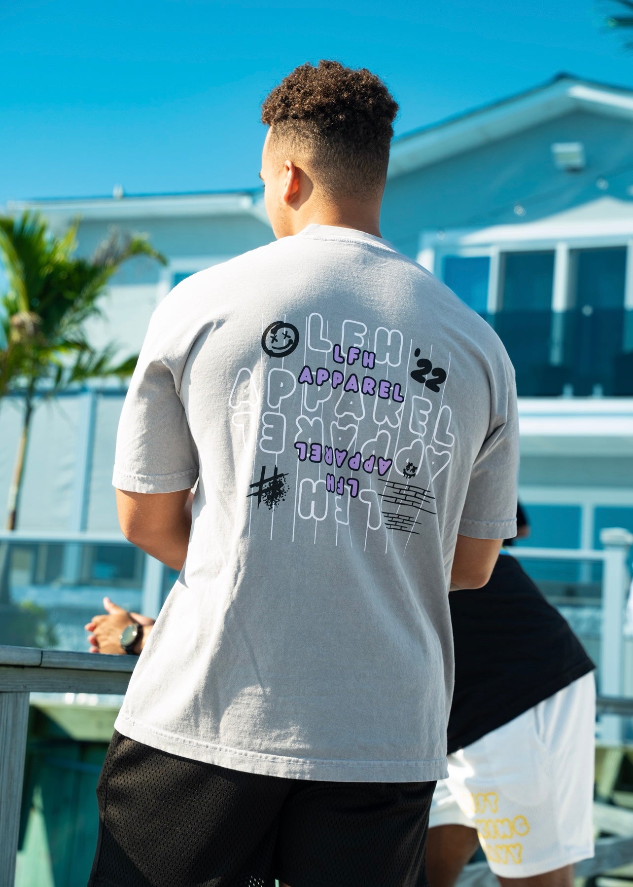 'AP' Oversized Tee // Dark Silver