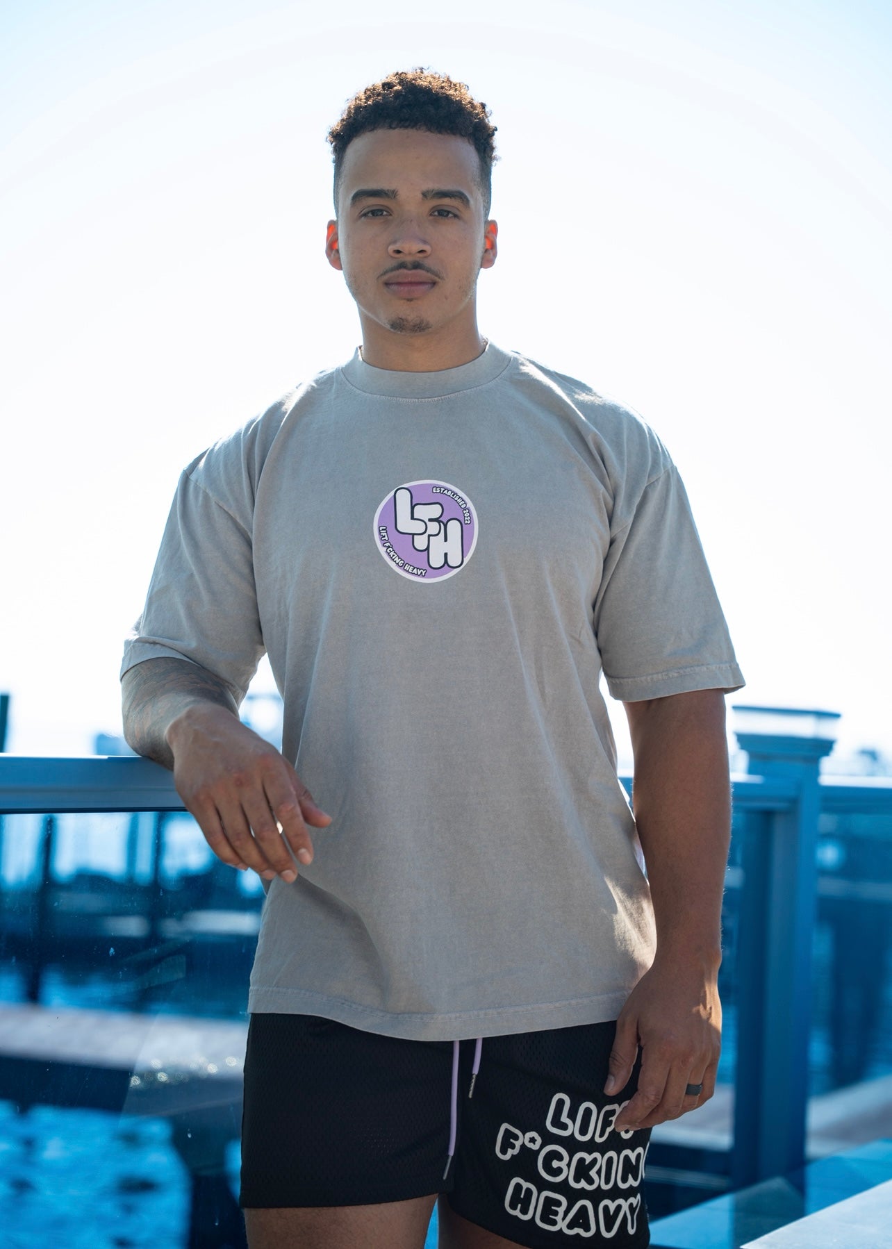 'AP' Oversized Tee // Dark Silver