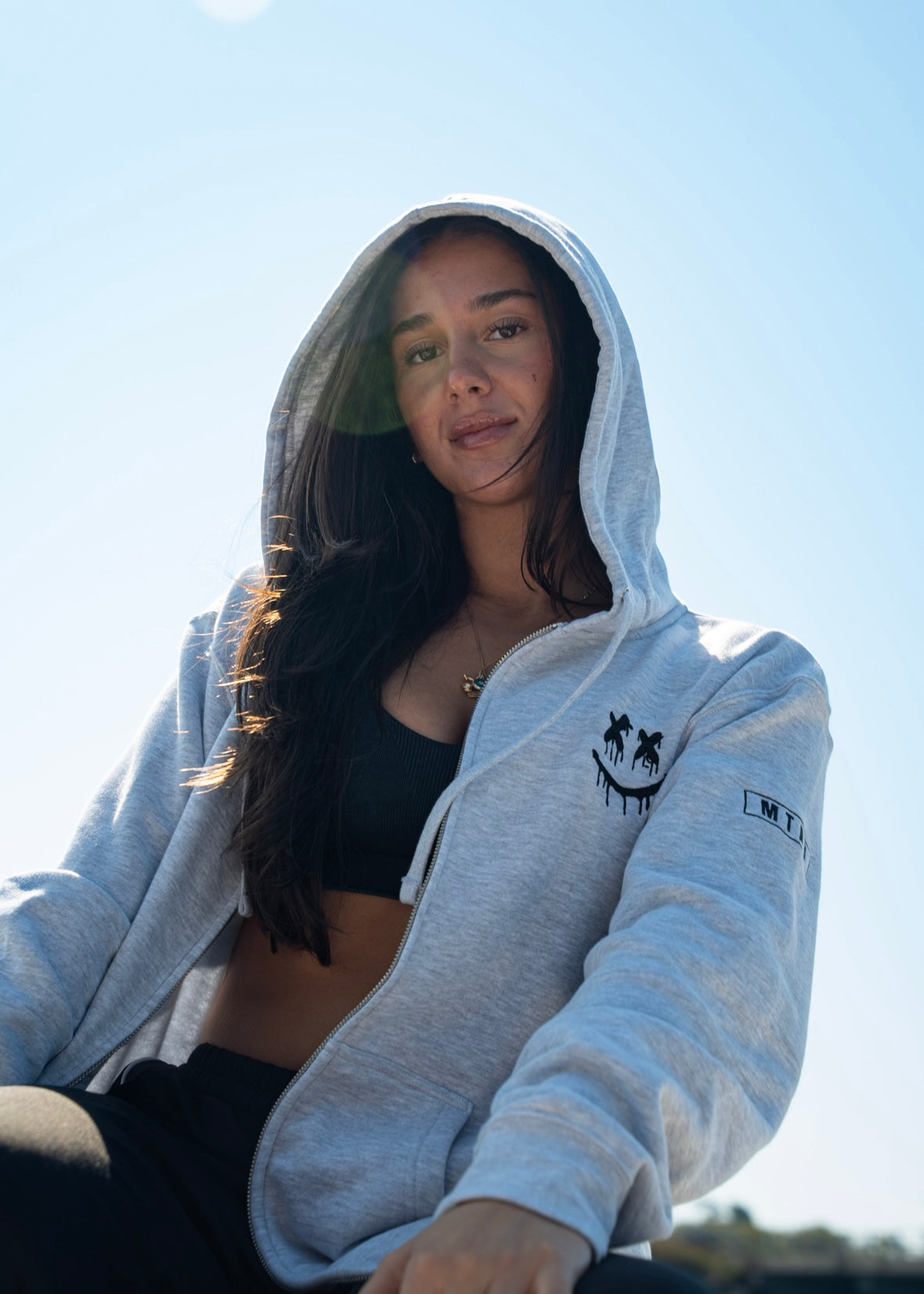 'AP' Zip Up // Ash Grey