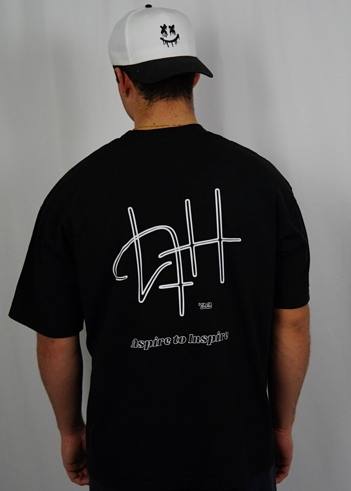 ‘Aspire to Inspire’ Oversized Tee // Black