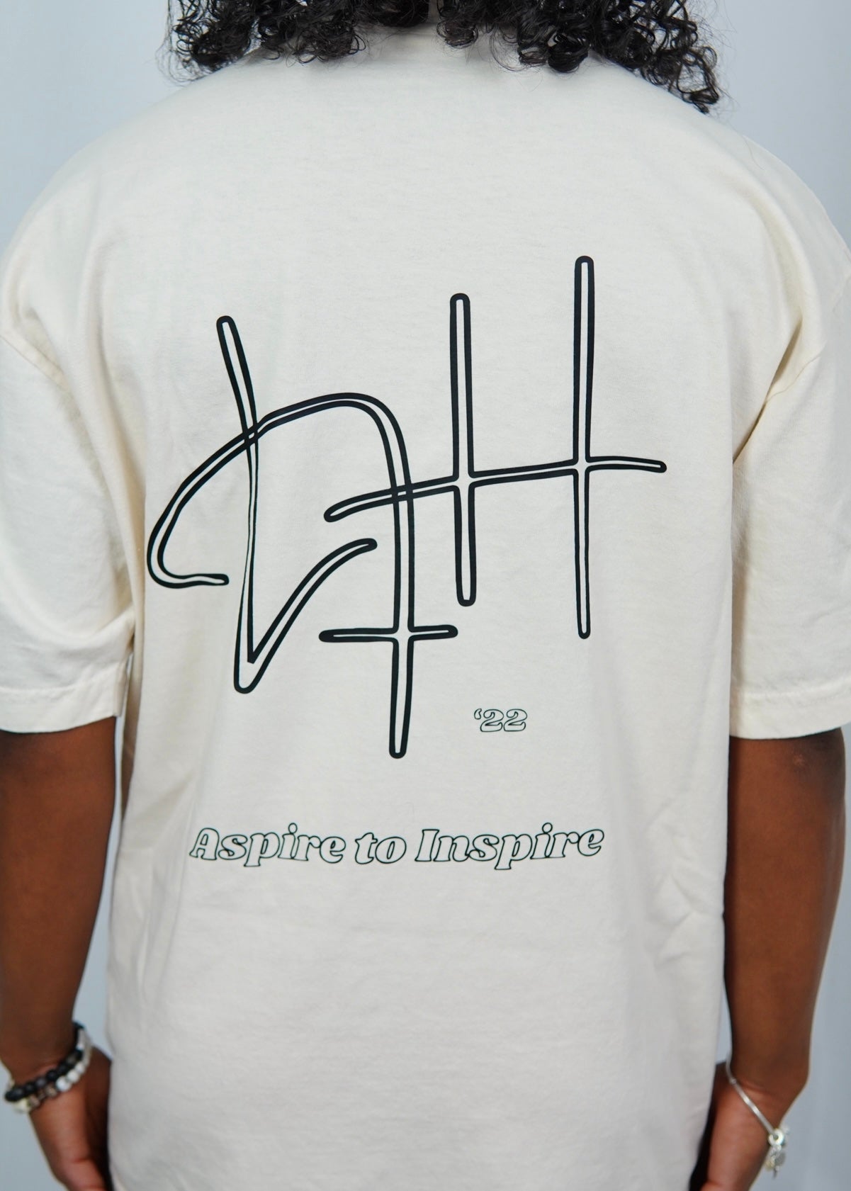 ‘Aspire to Inspire’ Oversized Tee // Crème